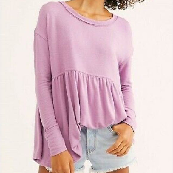 Free People Tops - Free People Forever Your Girl Purple Tunic T-Shirt